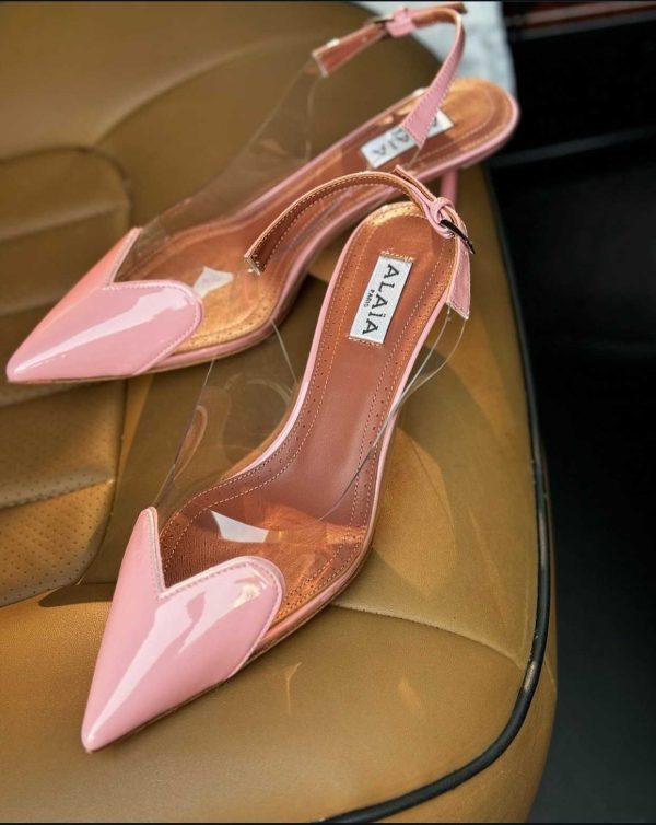 Alaia Coeur Leather And Plexi Slingback Pumps - Image 2