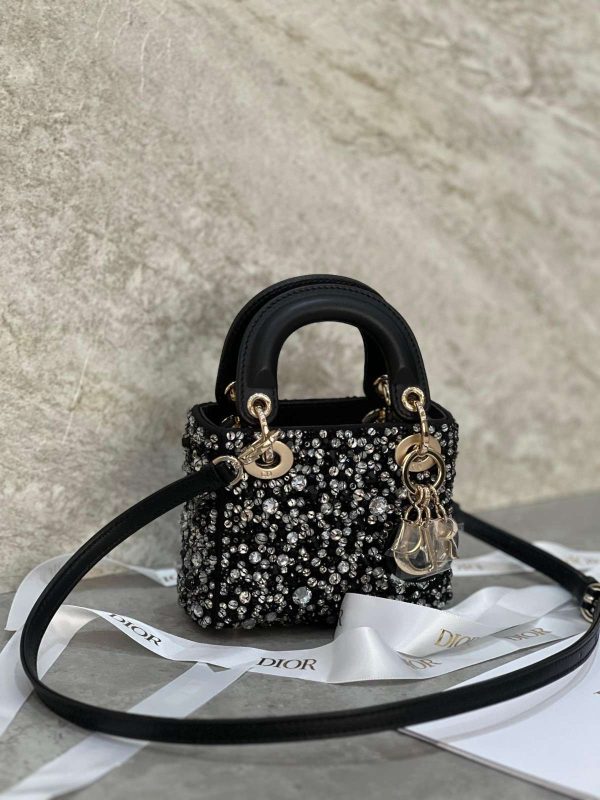 Christian Dior Mini Lady Dior Crystal Embellished Bag - Image 11