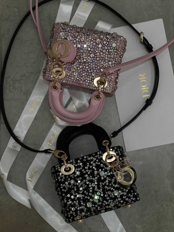 Christian Dior Mini Lady Dior Crystal Embellished Bag - Image 8