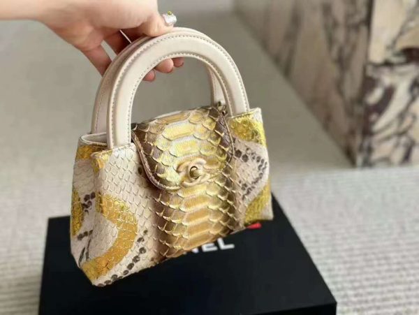 Chanel Kelly 23K Mini Shopping Bag In Python Leather