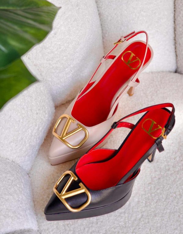 Valentino Vlogo Signature Calfskin Slingback Pump 120mm