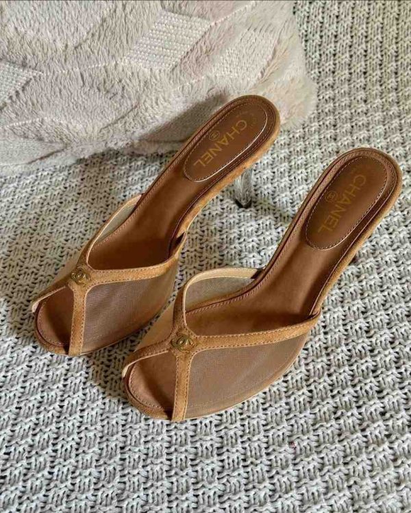 Chanel Heel Sandals CC Logo - Image 2