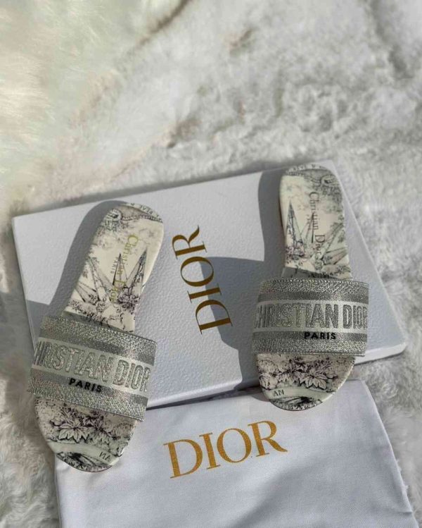 Dior Dway Embroidered Cotton Slide - Image 5