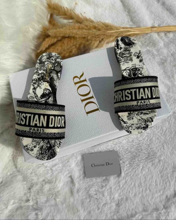 Dior Dway Embroidered Cotton Slide - Image 3