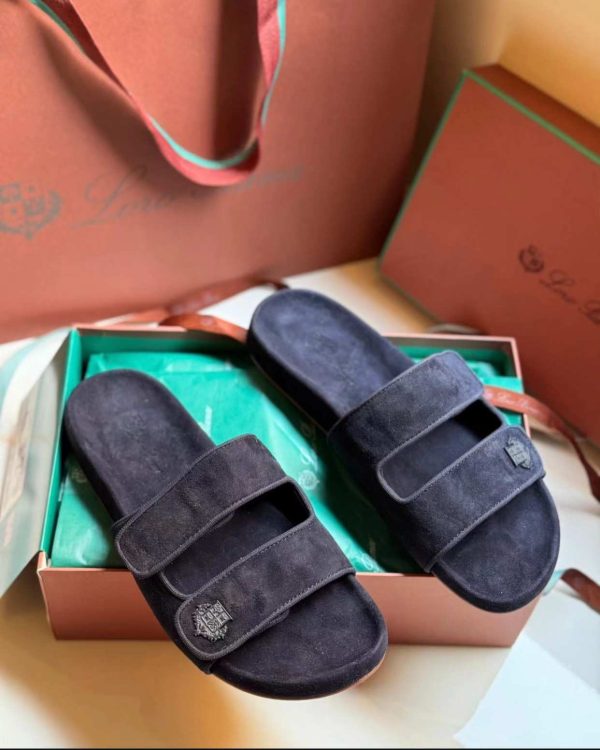 Loro Piana Waikiki Suede Goat Skin Slides - Image 4