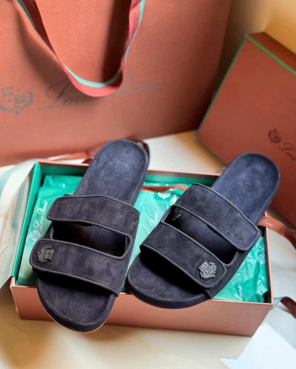 Loro Piana Waikiki Suede Goat Skin Slides - Image 5