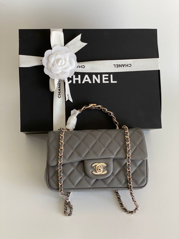 Chanel Mini Flap Bag With Metal Top Handle - Image 2