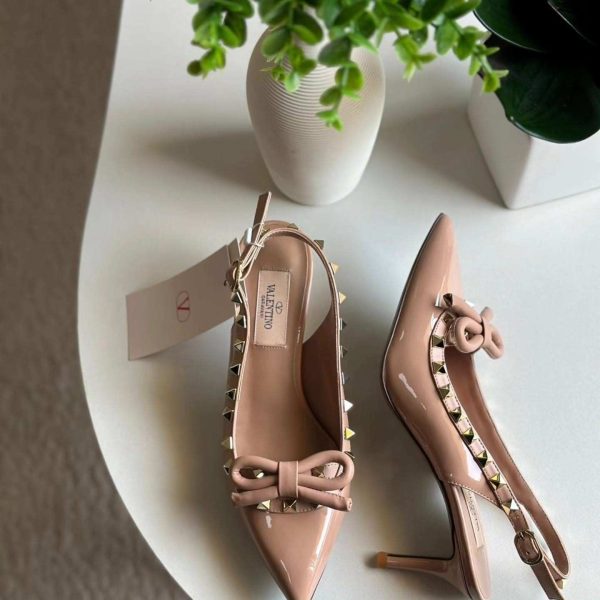 Valentino Garavani Rockstud Bow Slingback Pumps - Image 2