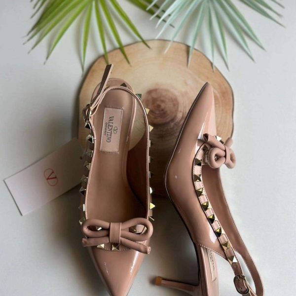 Valentino Garavani Rockstud Bow Slingback Pumps - Image 4