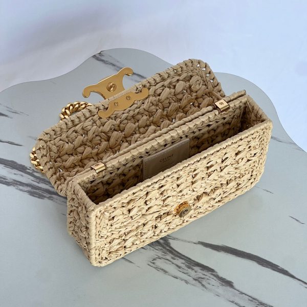 replica celine triomphe raffia bag brown
