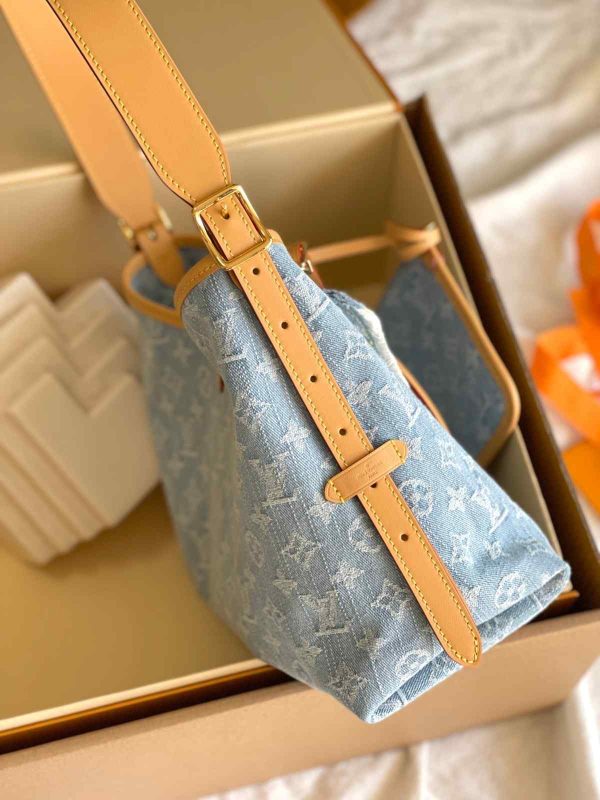 Louis Vuitton Denim Carry All PM Bag - Image 8