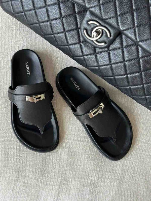 Hermes Womens Empire Leather Sandals - Image 2