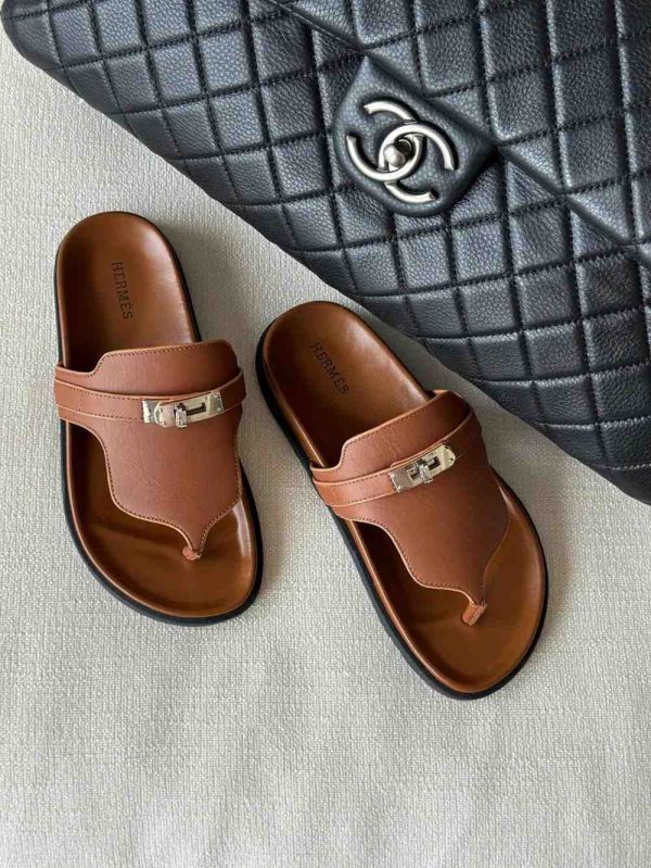 Hermes Womens Empire Leather Sandals - Image 5
