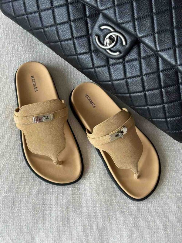 Hermes Womens Empire Leather Sandals - Image 3