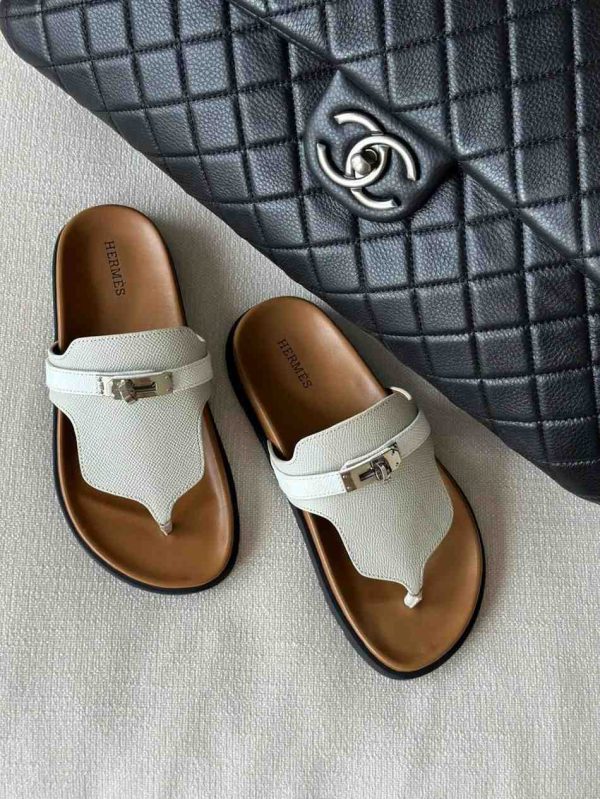 Hermes Womens Empire Leather Sandals - Image 4
