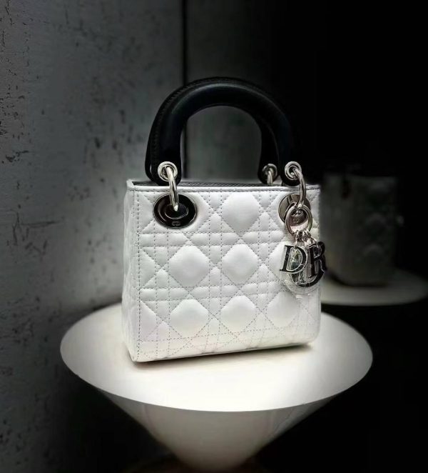 Lambskin Cannage Mini Lady Dior White - Image 4