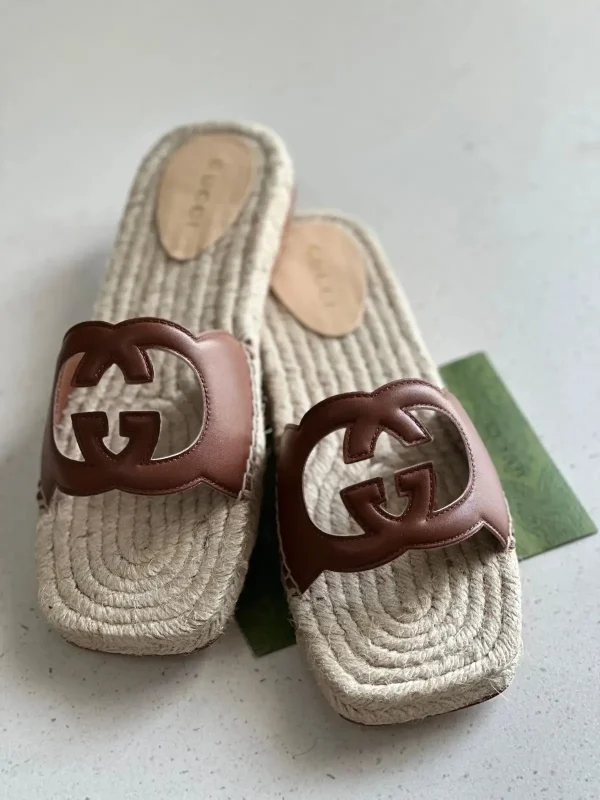 Gucci Espadrille Sandals In Interlocking G Cut Out - Image 3