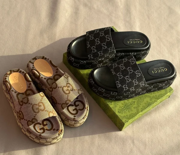 Gucci GG Marmont Platform Slides