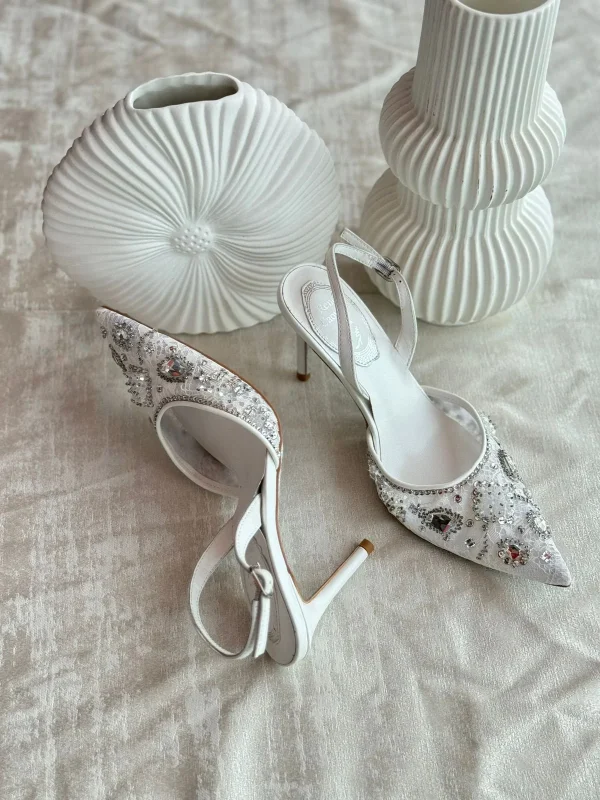 Rene Caovilla Aretha 80 Crystal Embellished Slingback Pumps - Image 3