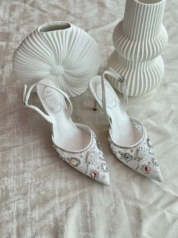 Rene Caovilla Aretha 80 Crystal Embellished Slingback Pumps - Image 4