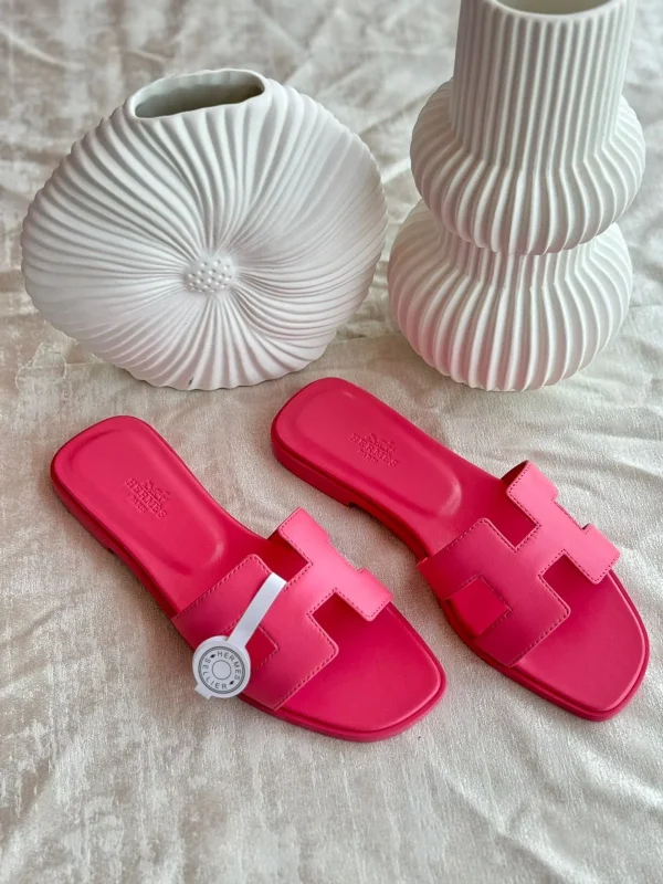 Hermes Oran Leather Sandals For Women