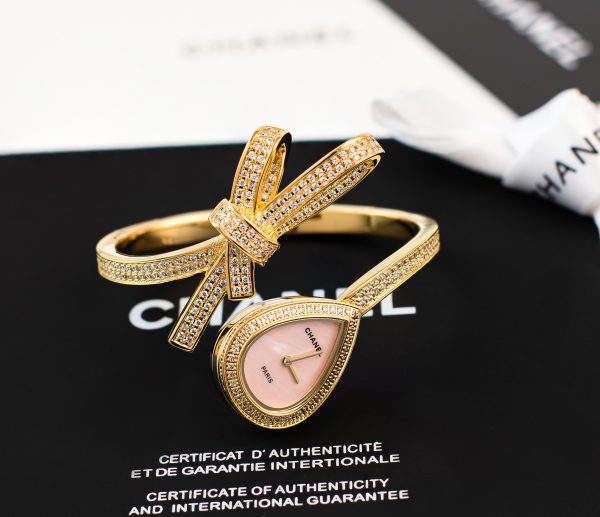 Chanel Crystal Gold Watch For Women