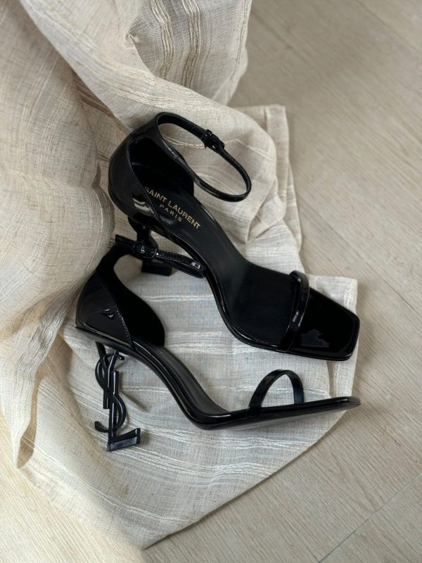 Saint Laurent Black Patent Leather Opyum Sandals - Image 2