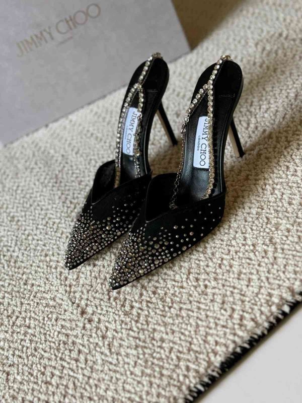 Jimmy Choo Saeda 100 Crystal Embellished Pumps - Image 2