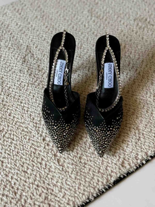 Jimmy Choo Saeda 100 Crystal Embellished Pumps - Image 3