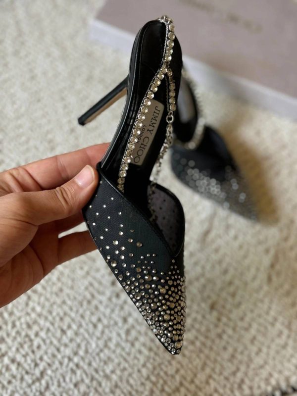 Jimmy Choo Saeda 100 Crystal Embellished Pumps - Image 4