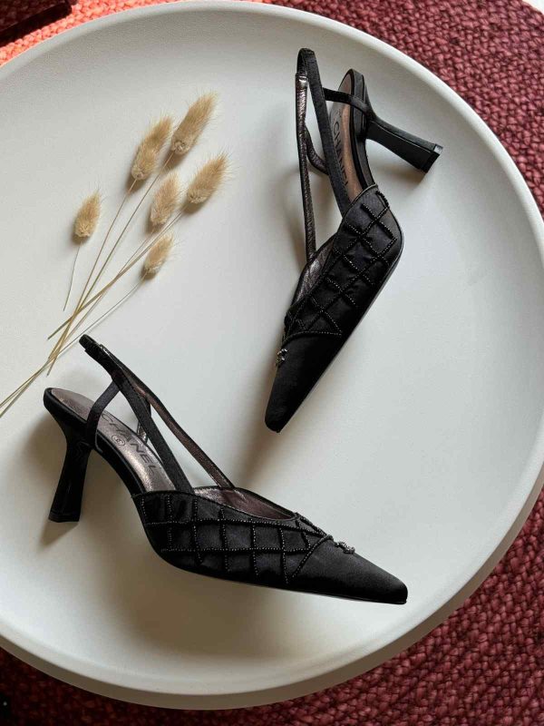 Chanel Pointed Slingback CC Pearl Heels - Image 7