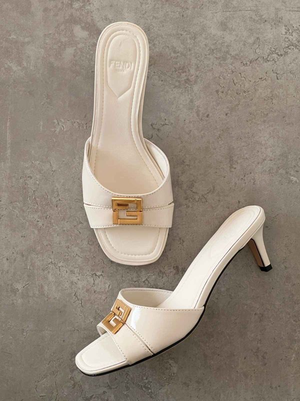 Fendi Ffold Medium Leather Sandals