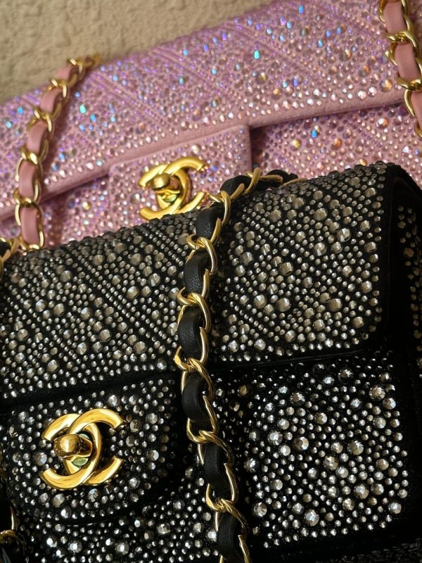 Chanel Lambskin Crystal Quilted Small Bag - Image 2