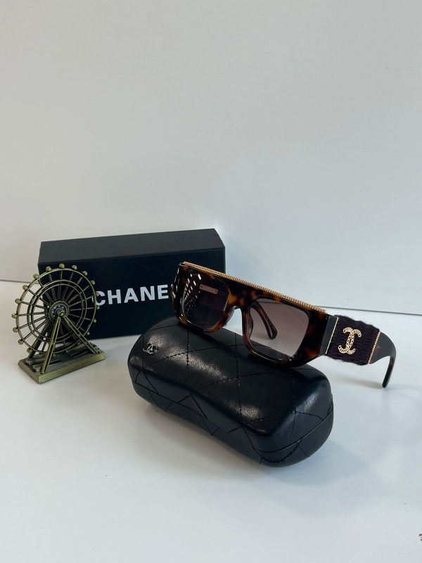 Chanel Acetate Tweed Wool CC Chain Rectangle