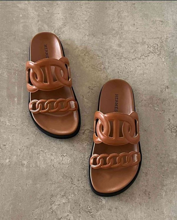 Hermes Suede Goatskin Nappa Extra Sandals - Image 2