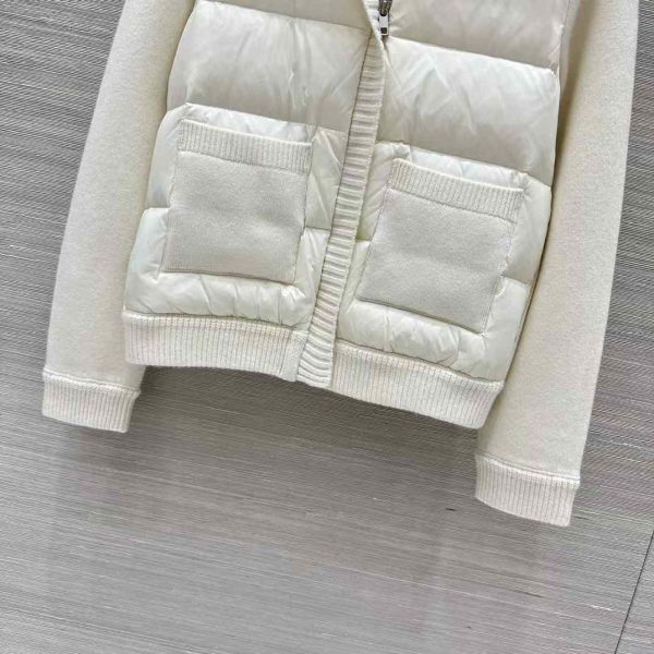 Chanel Padded Wool Zip-Up Cardigan In White - Image 2