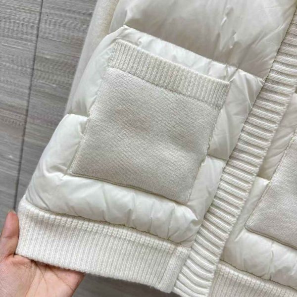 Chanel Padded Wool Zip-Up Cardigan In White - Image 3