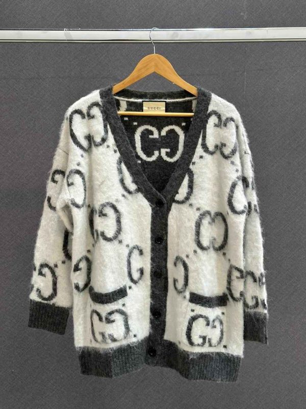 Gucci Cardigan GG Wool Mohair Sweater - Image 4