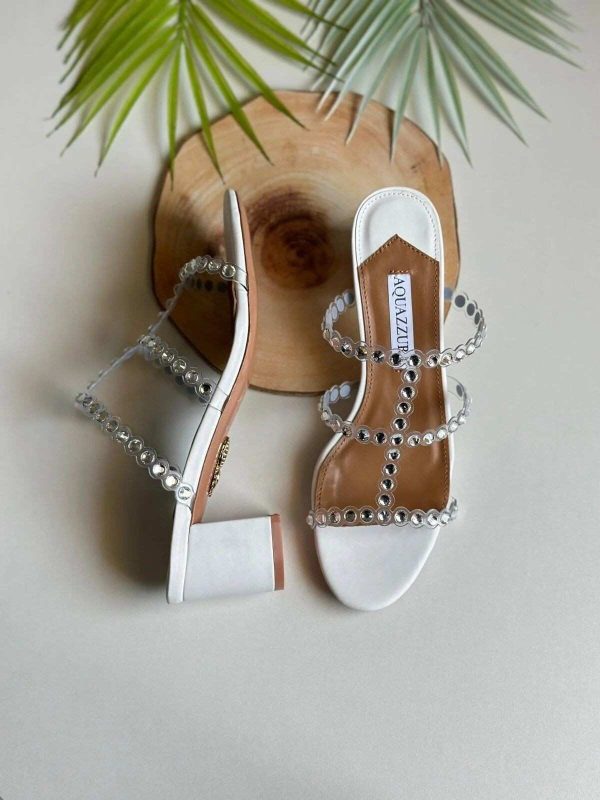 Aquazzura Tequila​ 50 Stud Embellished Sandals - Image 3