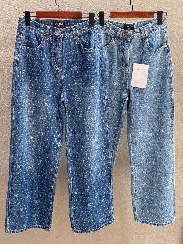 Chanel Logo CC Jeans 23P Light Blue - Image 3