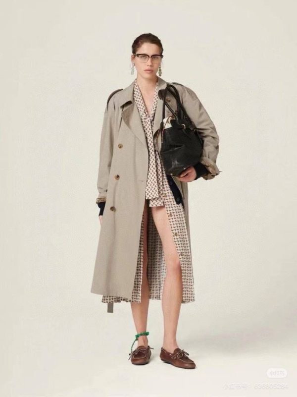 Miu Miu Panama Cotton Trench Coat Women