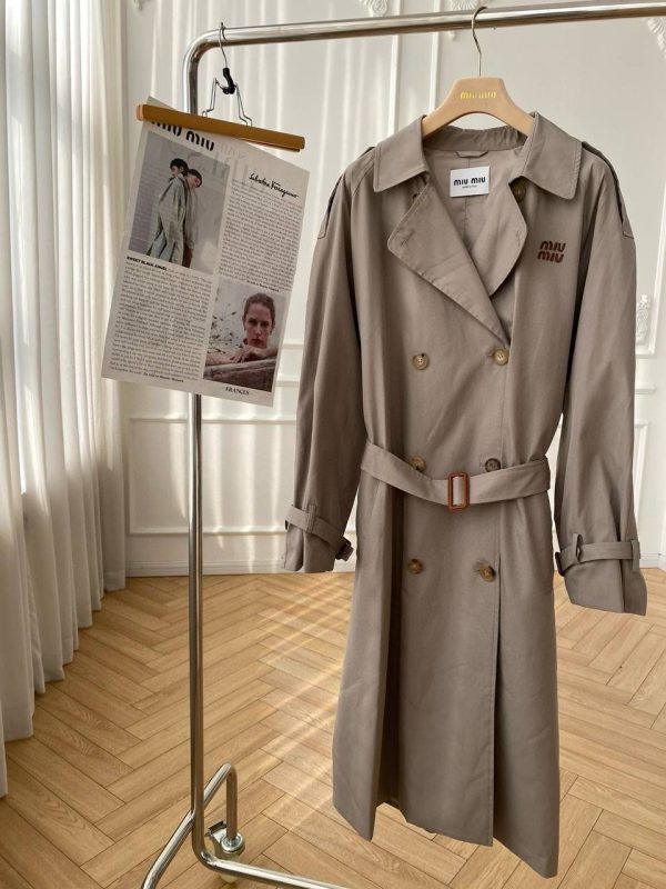 Miu Miu Panama Cotton Trench Coat Women - Image 2