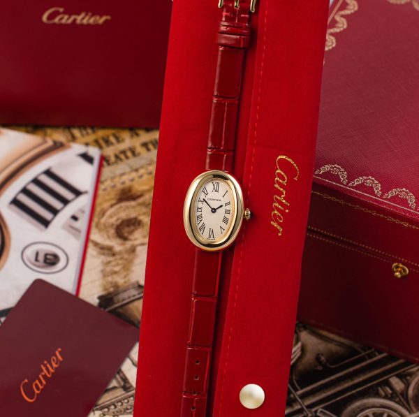 Cartier Baignoire Leather Strap Watch - Image 3