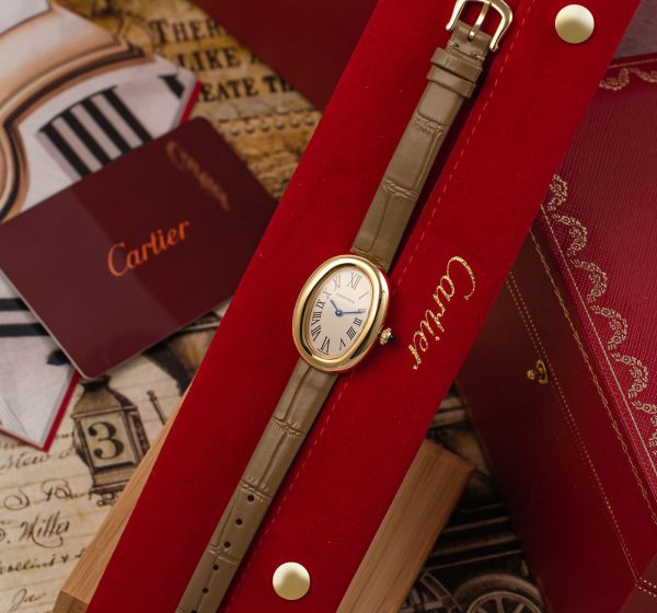 Cartier Baignoire Leather Strap Watch - Image 4