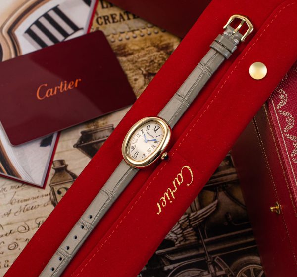 Cartier Baignoire Leather Strap Watch - Image 5