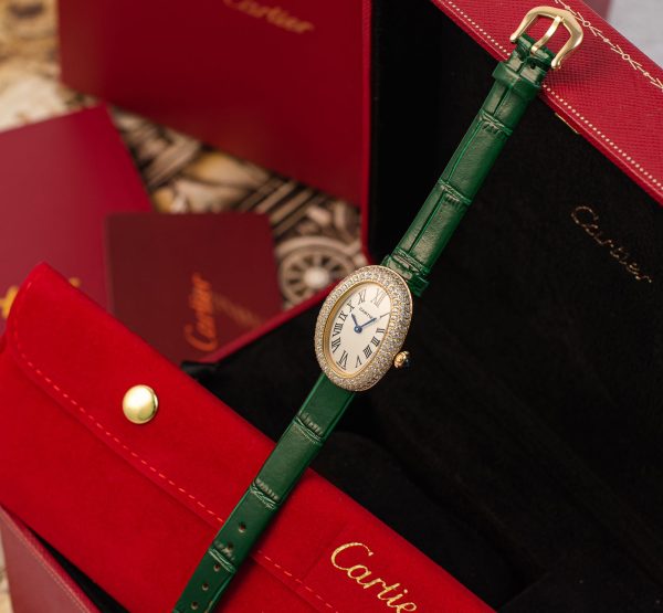 Cartier Baignoire Leather Strap Watch - Image 7