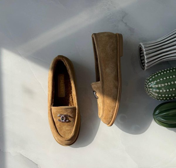 Flats Chanel Suede Leather CC Slip Loafers - Image 2
