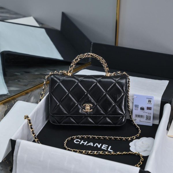 Chanel  Lambskin Quilted Mini Trendy CC Wallet On Chain