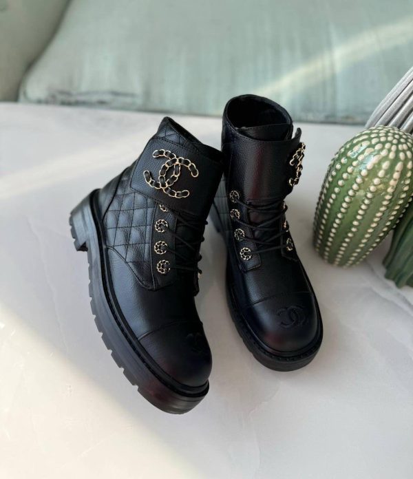 Chanel CC Quilted Leather Boots - Image 2