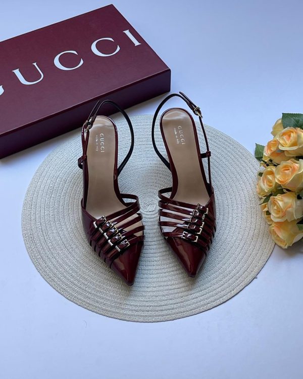 Gucci Leather Slingback Pumps For Women - Image 7